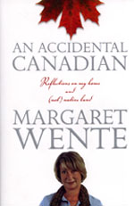 A book cover with a woman in front of the words " an accidental canadian ".