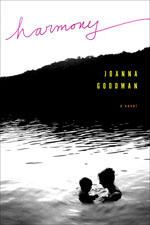A book cover with two people swimming in the water.