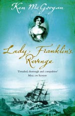 A book cover with an old picture of a woman and a boat.