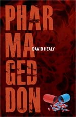 A book cover with red and blue pills on it.