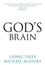 A book cover with the title god 's brain.