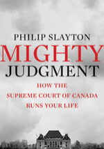 A book cover with the title of " mighty judgment ".