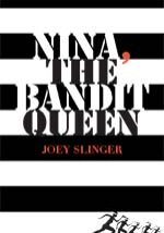 A black and white striped book cover with the title nina, the bandit queen.