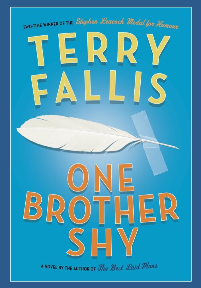 A book cover with an image of a feather and the title one brother sky.